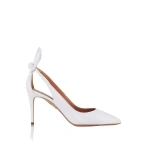 Aquazzura Bow Tie Pump 85 in White | Pumps