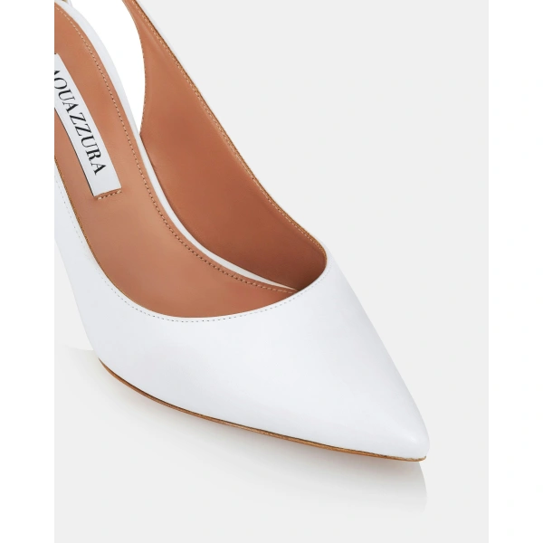 Aquazzura Bow Tie Pump 85 in White, view 6 | Pumps
