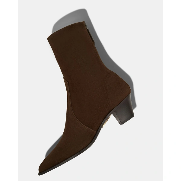 Aquazzura Brunswick Bootie 45 in Espresso, view 3 | Ankle Boots