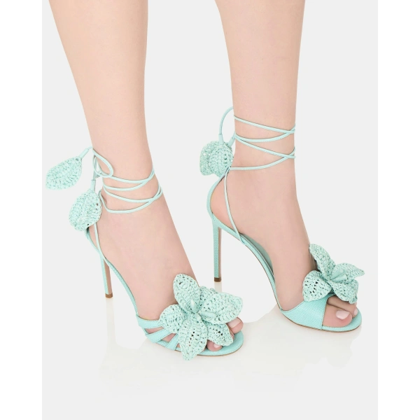 Aquazzura Calypso Sandal 105 in Seabreeze, view 4 | Sandals