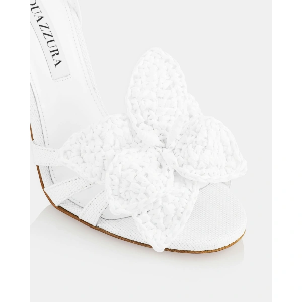 Aquazzura Calypso Sandal 105 in White, view 6 | Sandals
