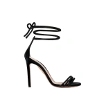 Aquazzura Caresse Wrap Sandal 105 in Black | Sandals