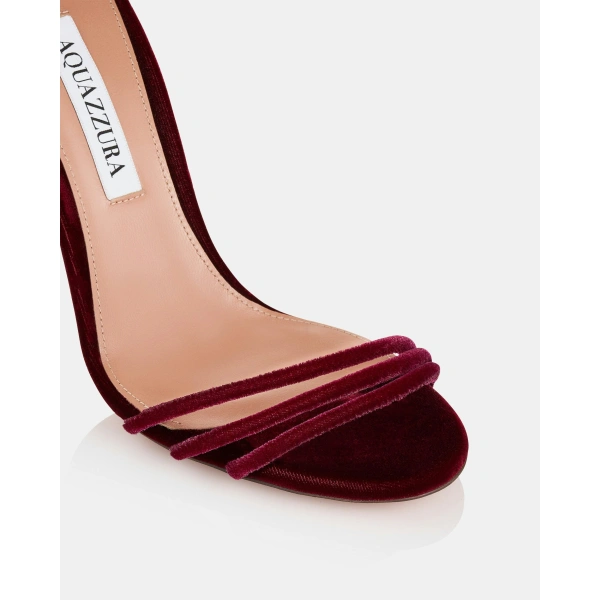 Aquazzura Caresse Wrap Sandal 105 in Merlot, view 5 | Sandals
