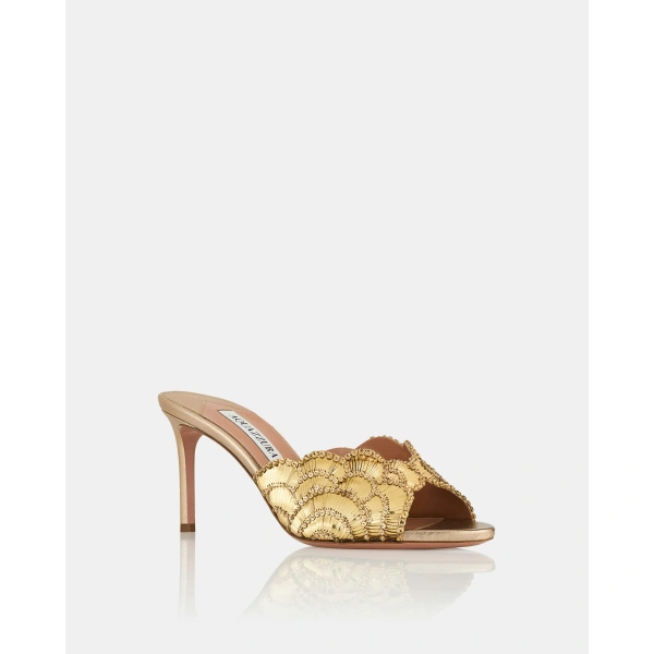 Aquazzura Ce Soir Mule 75 in Light Copper, view 2 | Mules