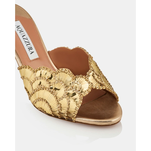 Aquazzura Ce Soir Mule 75 in Light Copper, view 5 | Mules