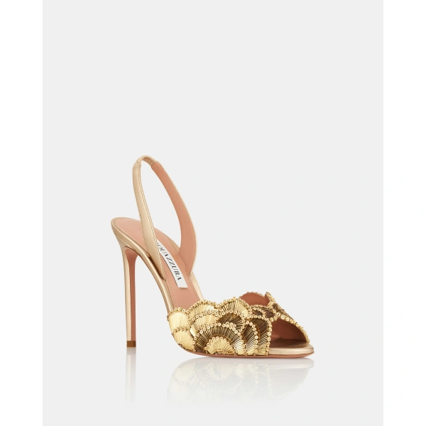 Aquazzura Ce Soir Sandal 105 in Light Copper, view 2 | Sandals