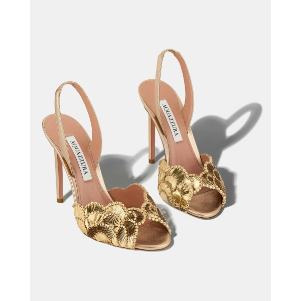 Aquazzura Ce Soir Sandal 105 in Light Copper, view 3 | Sandals