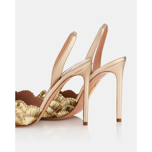 Aquazzura Ce Soir Sandal 105 in Light Copper, view 4 | Sandals