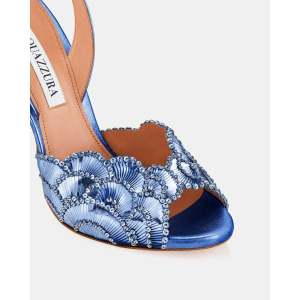 Aquazzura Ce Soir Sandal 105 in Navy, view 6 | Sandals