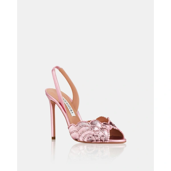Aquazzura Ce Soir Sandal 105 in Pink, view 2 | Sandals