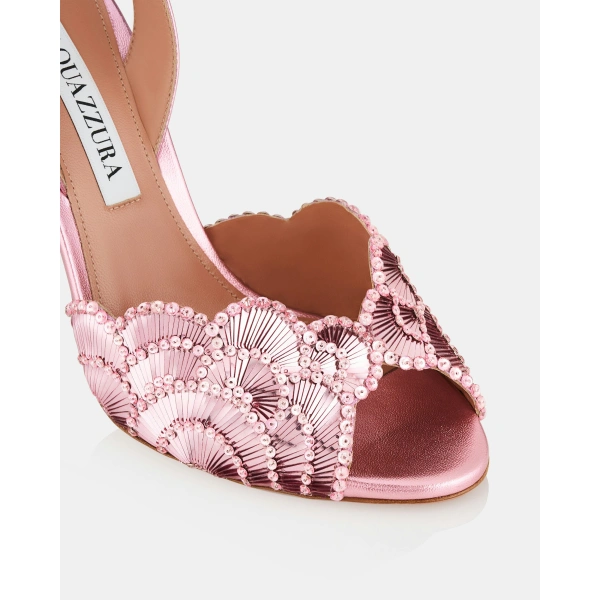 Aquazzura Ce Soir Sandal 105 in Pink, view 6 | Sandals