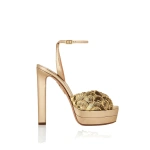Aquazzura Ce Soir Sandal Plateau 130 in Light Copper | Platform Heels