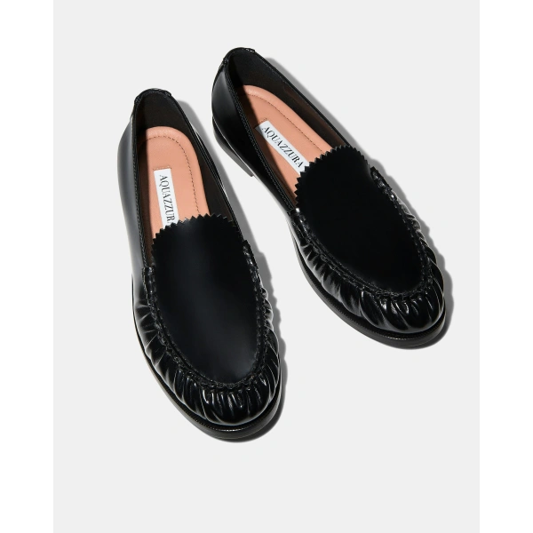 Aquazzura College Mocassin in Black, view 3 | Loafers