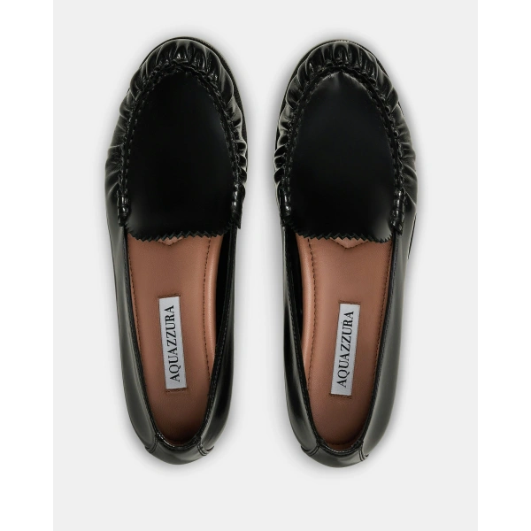 Aquazzura College Mocassin in Black, view 4 | Loafers