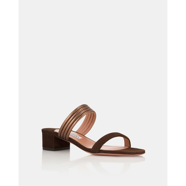 Aquazzura Collier Sandal 35 in Espresso, view 2 | Sandals