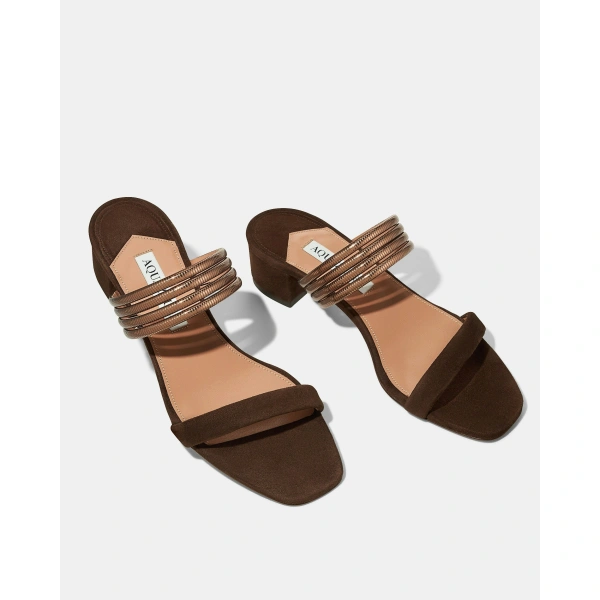 Aquazzura Collier Sandal 35 in Espresso, view 3 | Sandals
