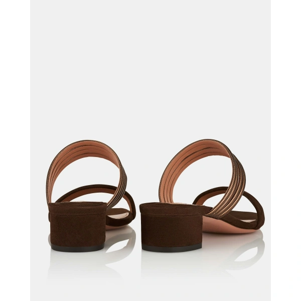 Aquazzura Collier Sandal 35 in Espresso, view 4 | Sandals