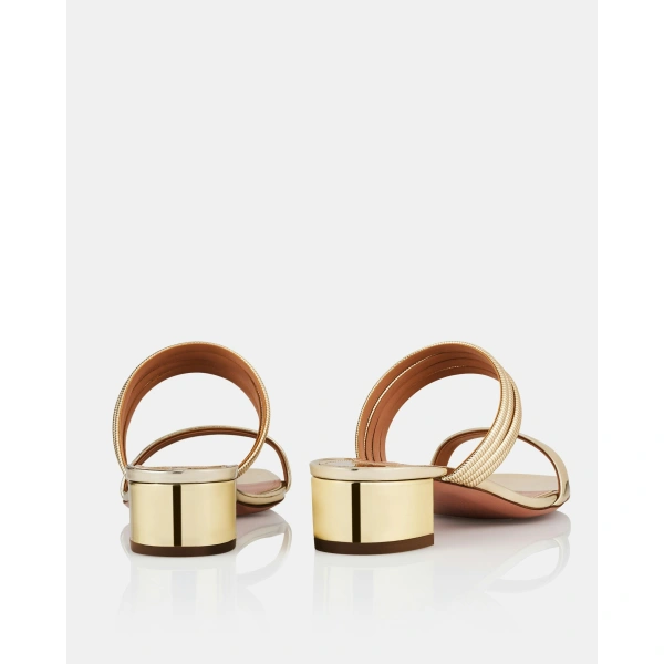 Aquazzura Collier Sandal 35 in Soft Gold, view 4 | Sandals
