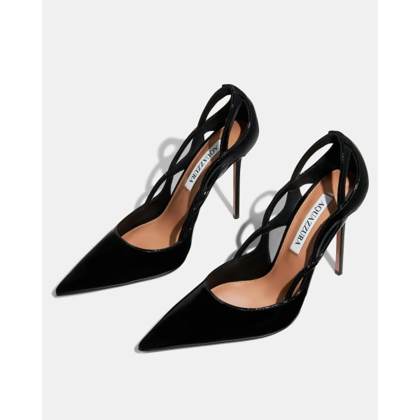 Aquazzura Contour Pump 105 in Black, view 3 | Pumps