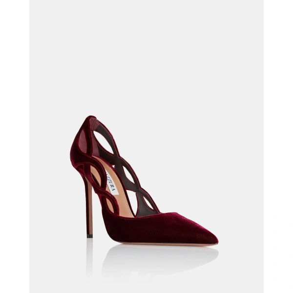 Aquazzura Contour Pump 105 in Merlot, view 2 | Pumps