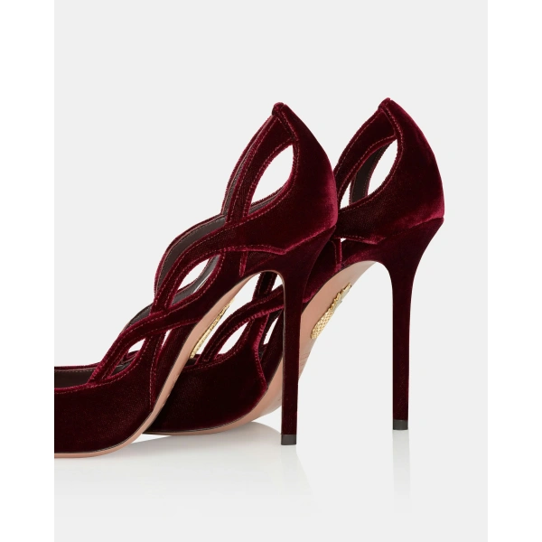 Aquazzura Contour Pump 105 in Merlot, view 4 | Pumps