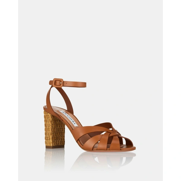 Aquazzura Copacabana Sandal 85 in Tobacco, view 2 | Sandals