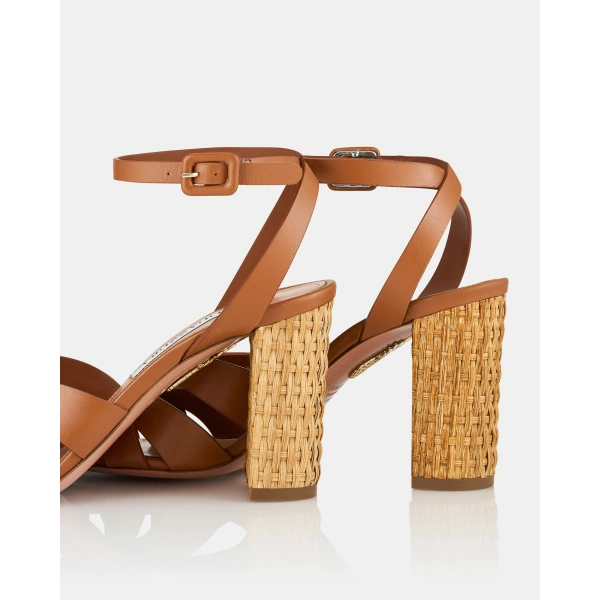 Aquazzura Copacabana Sandal 85 in Tobacco, view 4 | Sandals