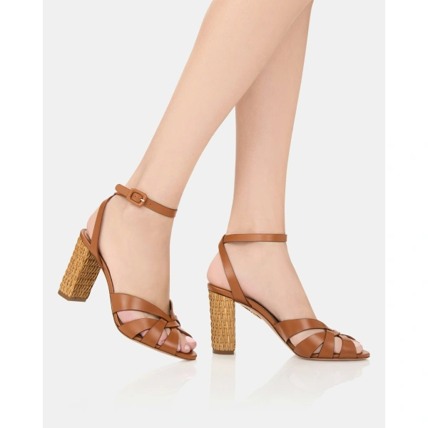 Aquazzura Copacabana Sandal 85 in Tobacco, view 5 | Sandals