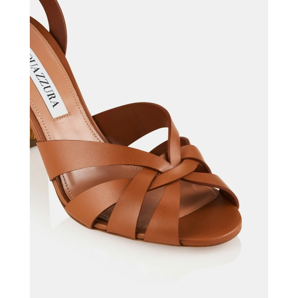 Aquazzura Copacabana Sandal 85 in Tobacco, view 6 | Sandals