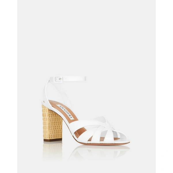 Aquazzura Copacabana Sandal 85 in White, view 2 | Sandals