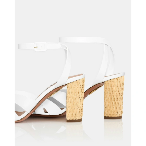 Aquazzura Copacabana Sandal 85 in White, view 4 | Sandals