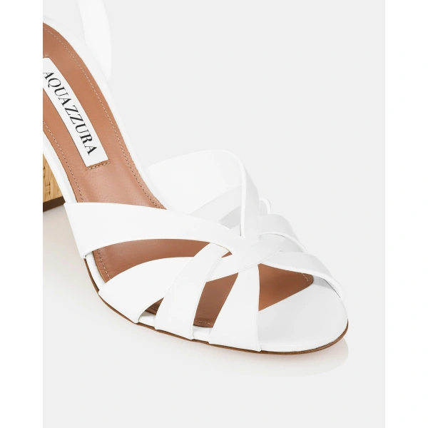 Aquazzura Copacabana Sandal 85 in White, view 6 | Sandals
