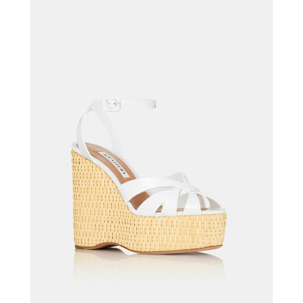 Aquazzura Copacabana Wedge 130 in White, view 2 | Wedges