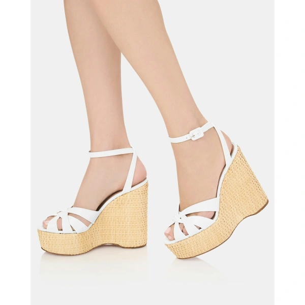 Aquazzura Copacabana Wedge 130 in White, view 5 | Wedges