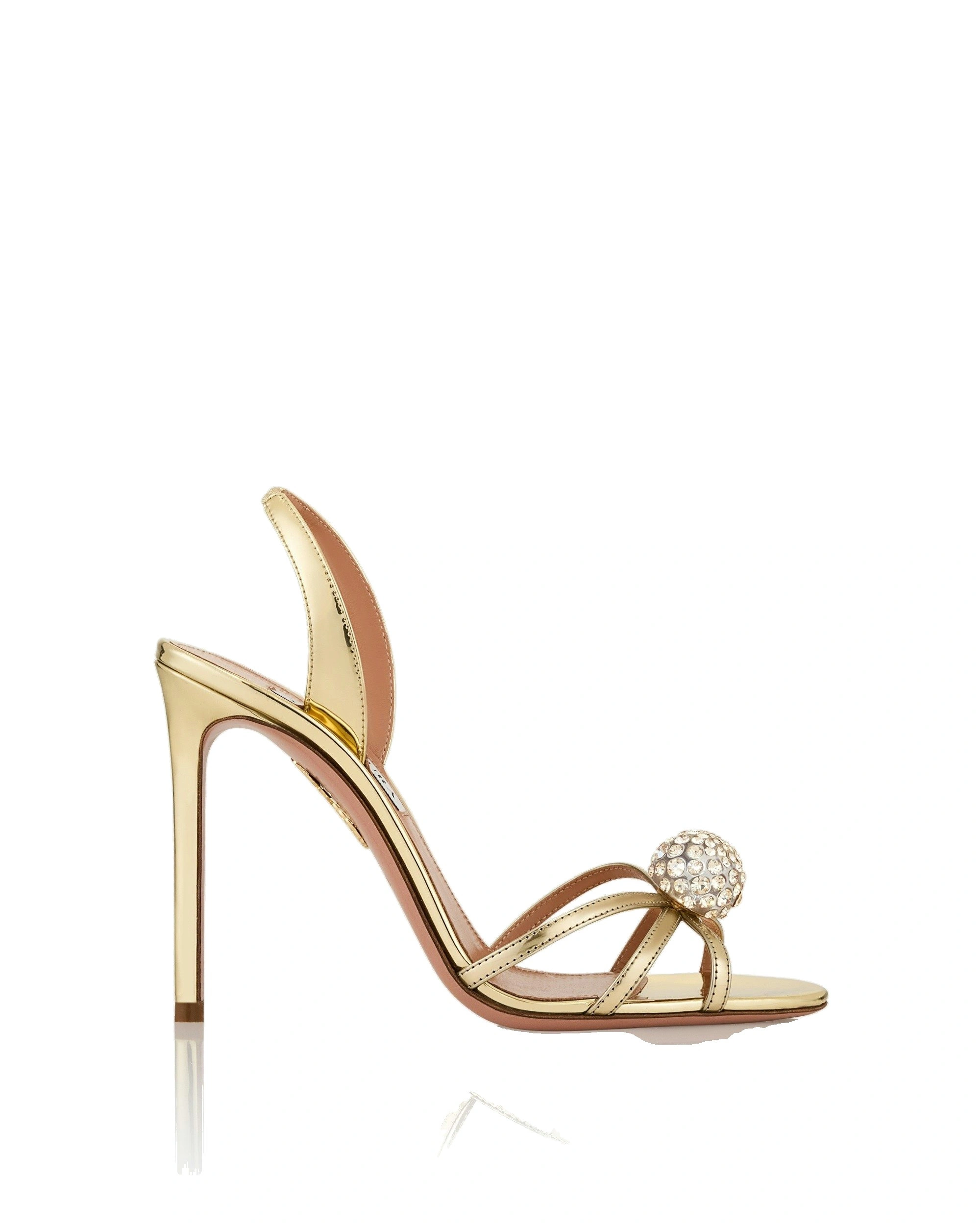 Aquazzura Crystal Bubble Sandal 105 in Soft Gold Aquazzura Crystal Bubble Sandal 105 in Soft Gold | Sandals