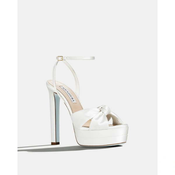 Aquazzura Cupid Bridal Plateau 130 in White, view 2 | Platform Heels