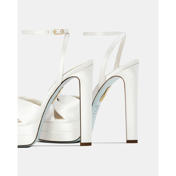 Aquazzura Cupid Bridal Plateau 130 in White, view 4 | Platform Heels
