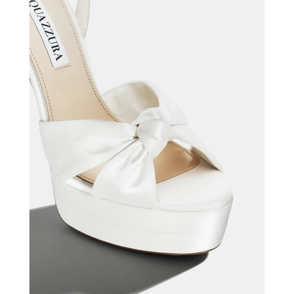 Aquazzura Cupid Bridal Plateau 130 in White, view 6 | Platform Heels