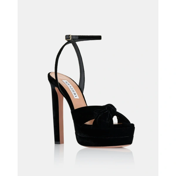 Aquazzura Cupid Plateau 130 in Black, view 2 | Platform Heels