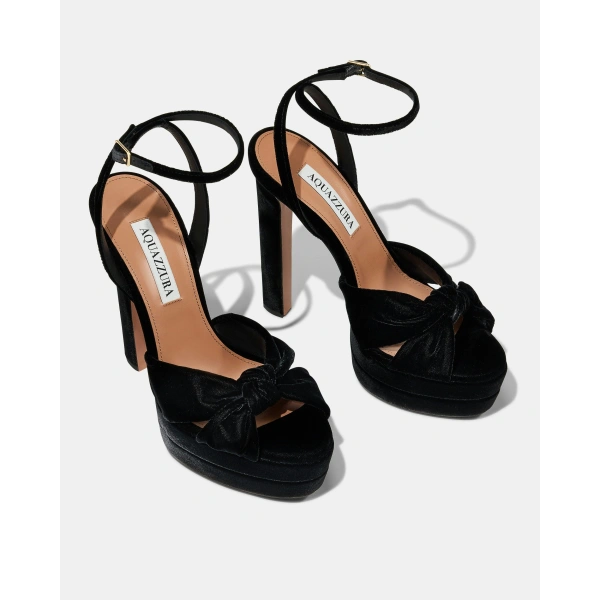 Aquazzura Cupid Plateau 130 in Black, view 3 | Platform Heels