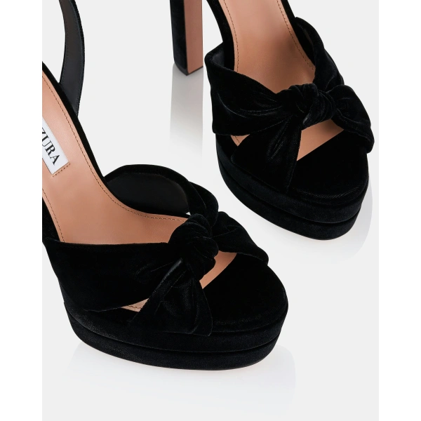 Aquazzura Cupid Plateau 130 in Black, view 6 | Platform Heels