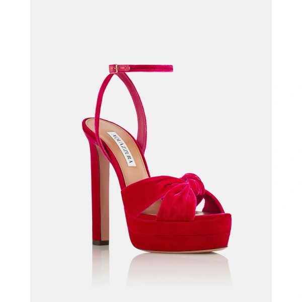 Aquazzura Cupid Plateau 130 in Hibiscus, view 2 | Platform Heels