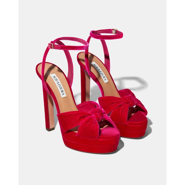 Aquazzura Cupid Plateau 130 in Hibiscus, view 3 | Platform Heels