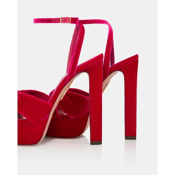Aquazzura Cupid Plateau 130 in Hibiscus, view 4 | Platform Heels