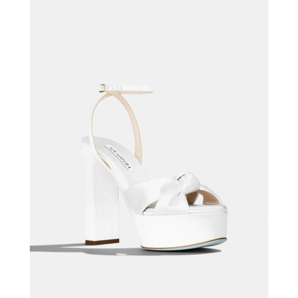 Aquazzura Cupid Sandal Plateau 120 in White, view 2 | Platform Heels