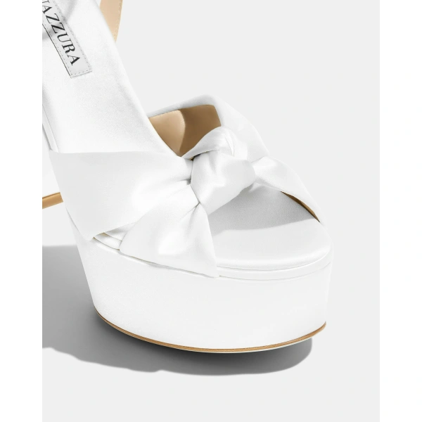 Aquazzura Cupid Sandal Plateau 120 in White, view 6 | Platform Heels