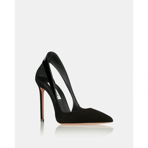 Aquazzura Dangerous Liaisons Pump 105 in Black, view 2 | Pumps