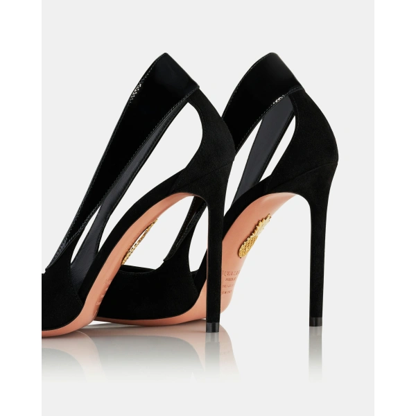 Aquazzura Dangerous Liaisons Pump 105 in Black, view 4 | Pumps