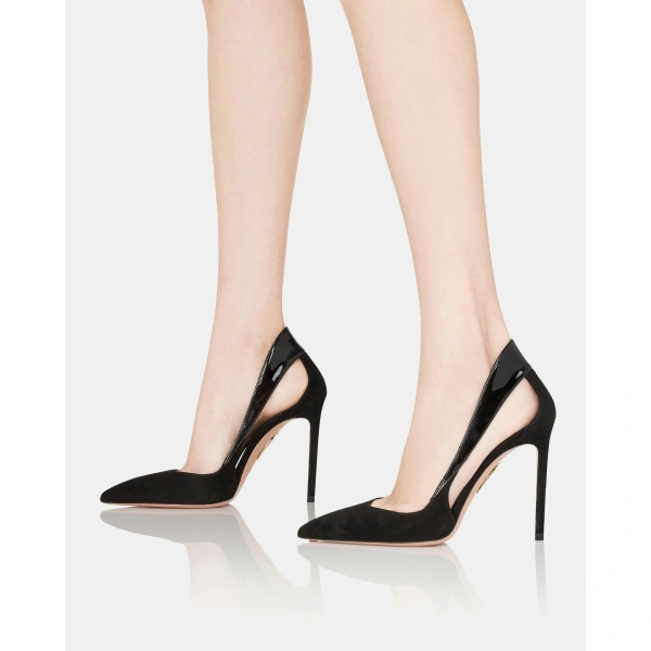 Aquazzura Dangerous Liaisons Pump 105 in Black, view 5 | Pumps