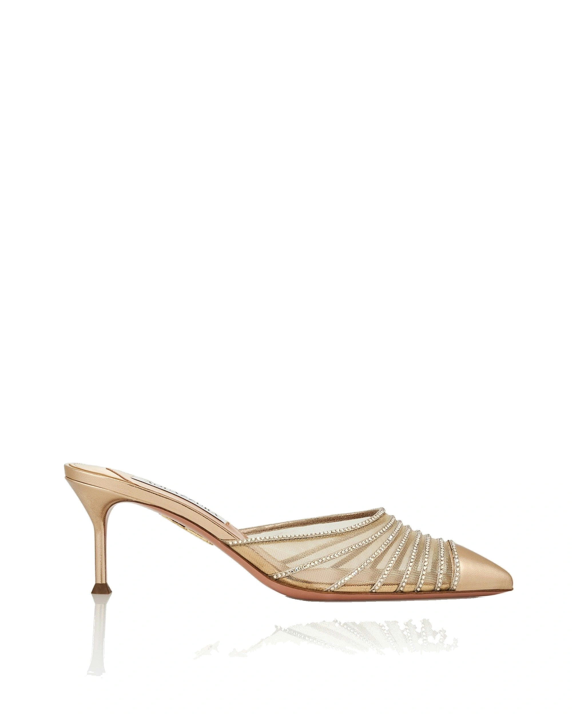 Aquazzura Dream Girl Crystal Mule Pump 65 in Light Copper Aquazzura Dream Girl Crystal Mule Pump 65 in Light Copper | Mules